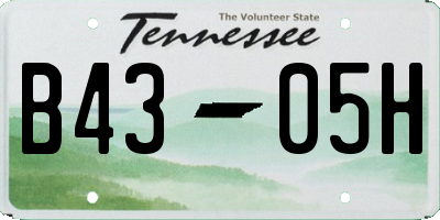 TN license plate B4305H