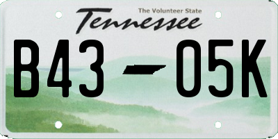 TN license plate B4305K