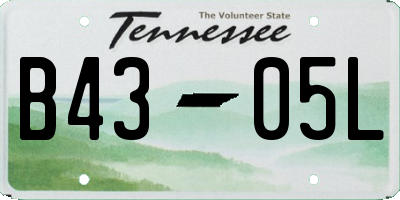 TN license plate B4305L