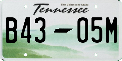 TN license plate B4305M