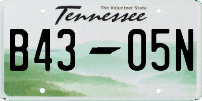 TN license plate B4305N