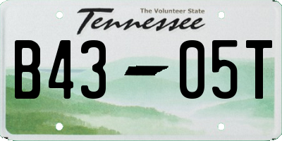TN license plate B4305T