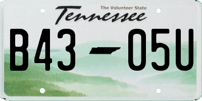TN license plate B4305U