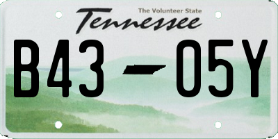 TN license plate B4305Y