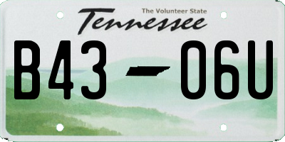 TN license plate B4306U