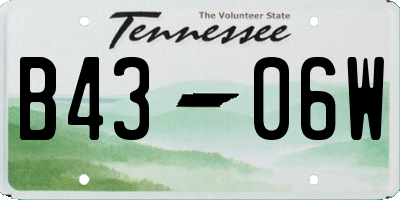 TN license plate B4306W