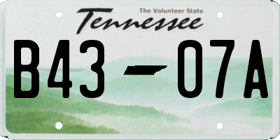 TN license plate B4307A
