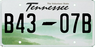 TN license plate B4307B