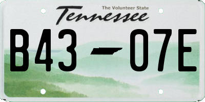 TN license plate B4307E