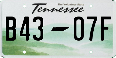 TN license plate B4307F