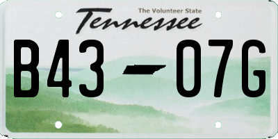 TN license plate B4307G