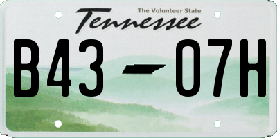 TN license plate B4307H