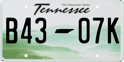 TN license plate B4307K