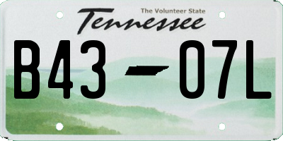 TN license plate B4307L