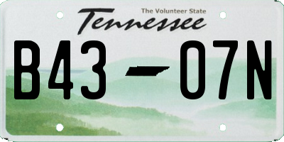 TN license plate B4307N