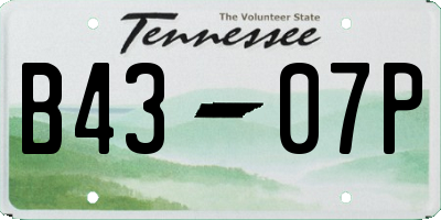 TN license plate B4307P