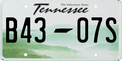 TN license plate B4307S