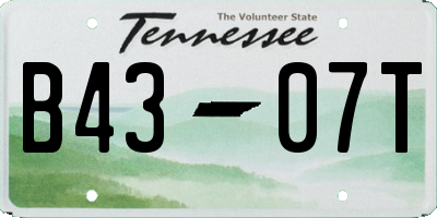 TN license plate B4307T
