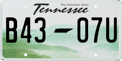 TN license plate B4307U