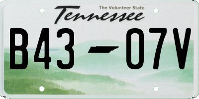 TN license plate B4307V