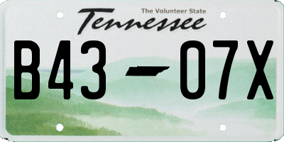 TN license plate B4307X