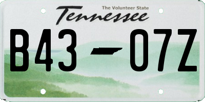 TN license plate B4307Z
