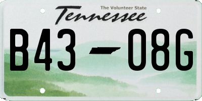 TN license plate B4308G