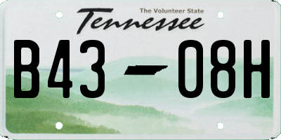 TN license plate B4308H