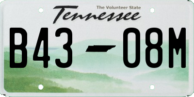 TN license plate B4308M