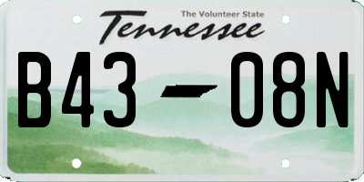 TN license plate B4308N