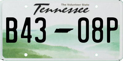 TN license plate B4308P