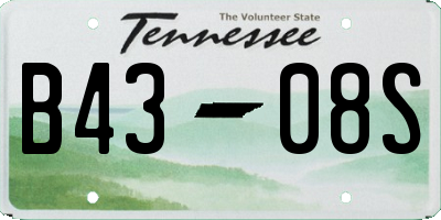 TN license plate B4308S
