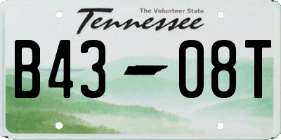 TN license plate B4308T