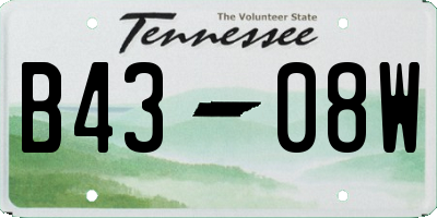 TN license plate B4308W