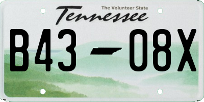 TN license plate B4308X