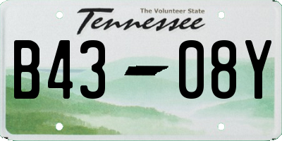TN license plate B4308Y