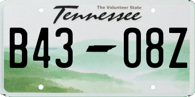 TN license plate B4308Z