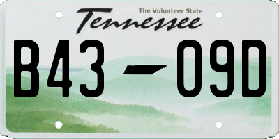 TN license plate B4309D
