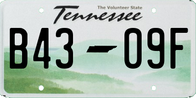 TN license plate B4309F
