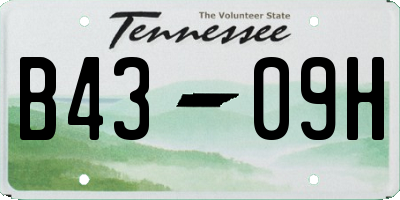 TN license plate B4309H