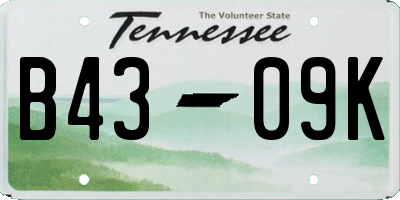 TN license plate B4309K