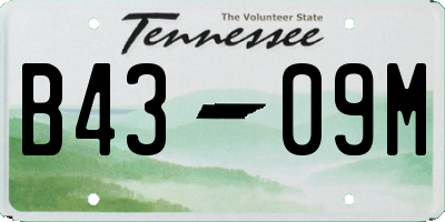 TN license plate B4309M