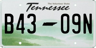 TN license plate B4309N