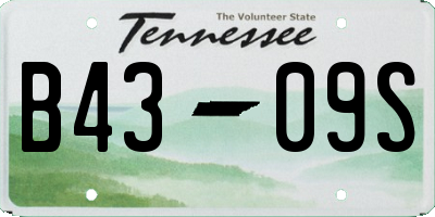 TN license plate B4309S