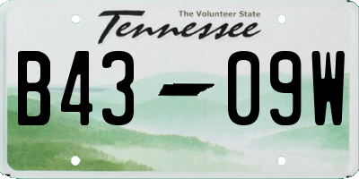 TN license plate B4309W