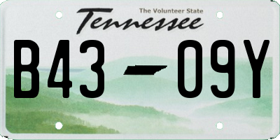 TN license plate B4309Y