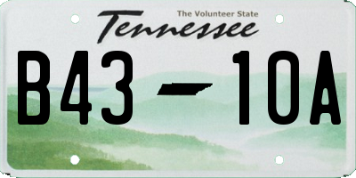 TN license plate B4310A
