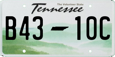 TN license plate B4310C