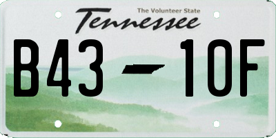 TN license plate B4310F