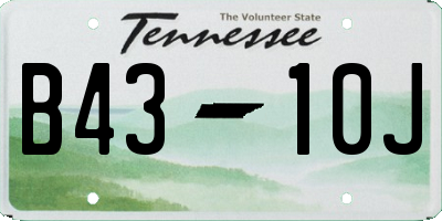 TN license plate B4310J